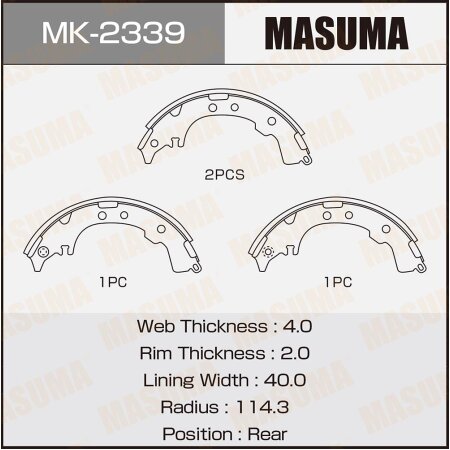 Brake shoes Masuma, MK-2339