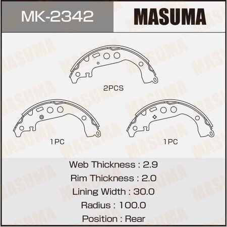 Brake shoes Masuma, MK-2342