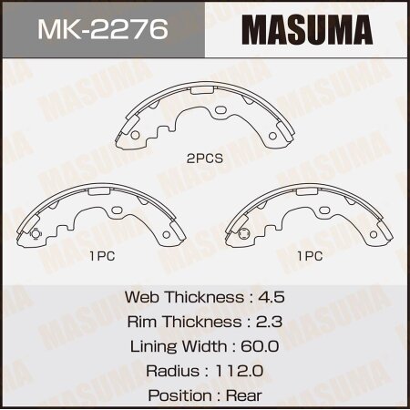 Brake shoes Masuma, MK-2276