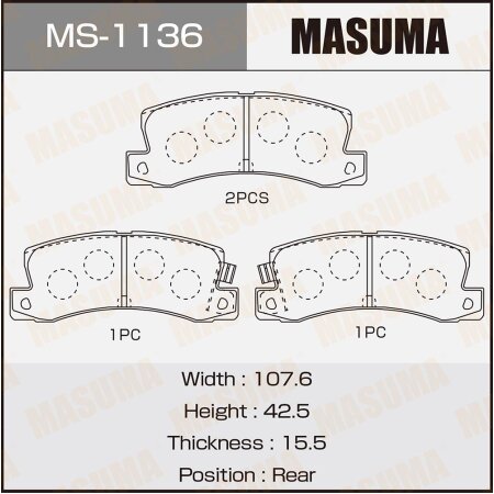 Brake pads Masuma, MS-1136