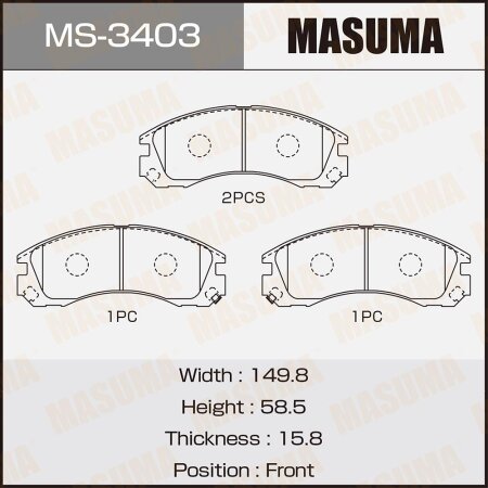 Brake pads Masuma, MS-3403