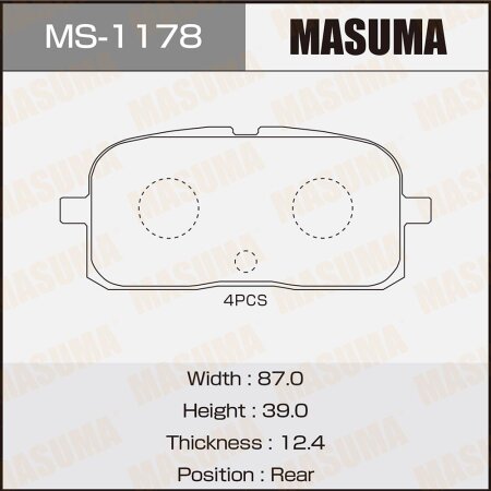 Brake pads Masuma, MS-1178