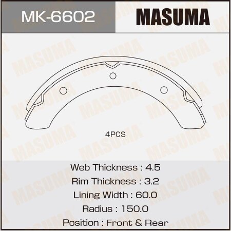 Brake shoes Masuma, MK-6602