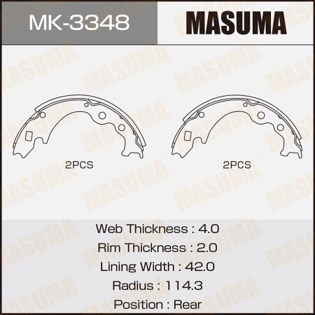 Brake shoes Masuma, MK-3348