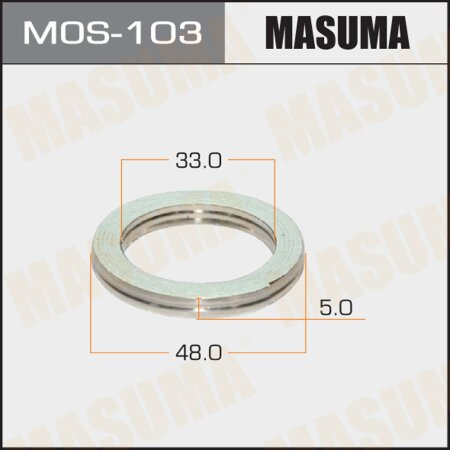 Exhaust pipe gasket Masuma 33х48 (set of 20pcs), MOS-103