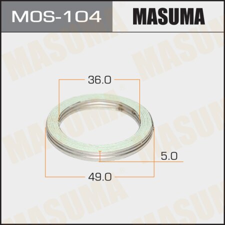 Exhaust pipe gasket Masuma 36х49 (set of 20pcs), MOS-104