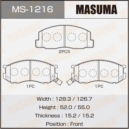 Brake pads Masuma, MS-1216