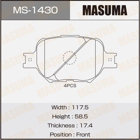 Brake pads Masuma, MS-1430