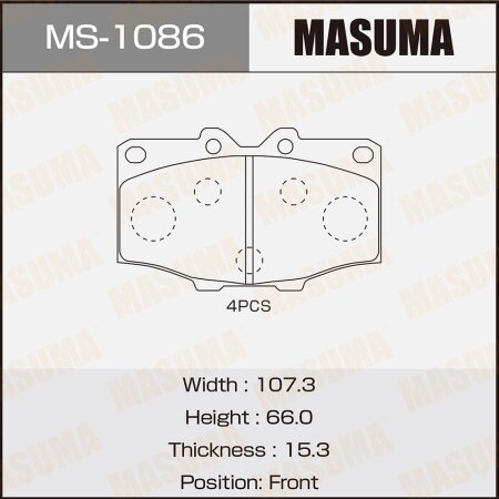 Brake pads Masuma, MS-1086