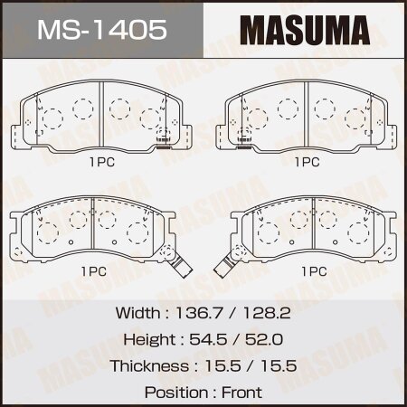 Brake pads Masuma, MS-1405