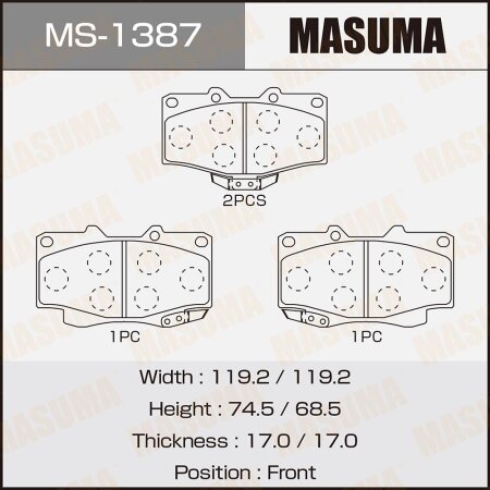 Brake pads Masuma, MS-1387