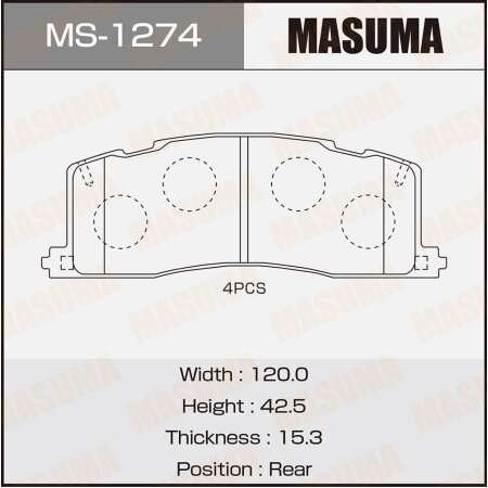 Brake pads Masuma, MS-1274