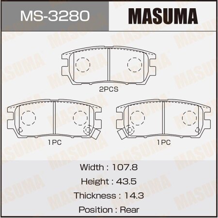 Brake pads Masuma, MS-3280