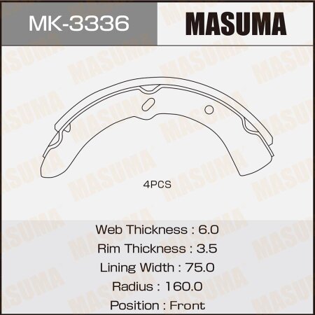 Brake shoes Masuma, MK-3336