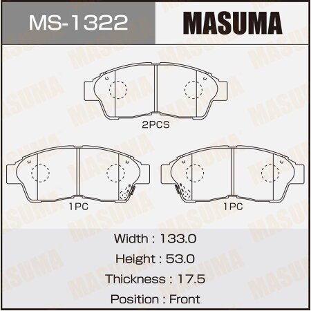 Brake pads Masuma, MS-1322