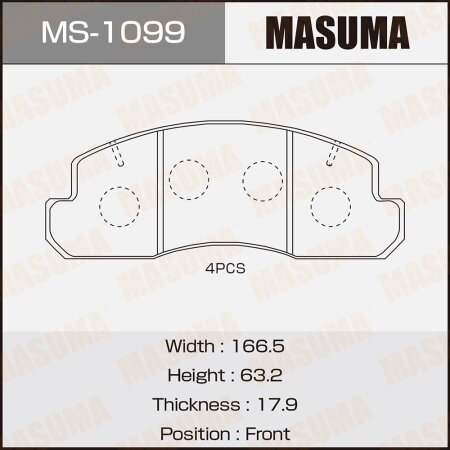 Brake pads Masuma, MS-1099
