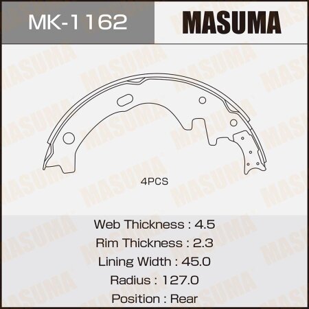 Brake shoes Masuma, MK-1162