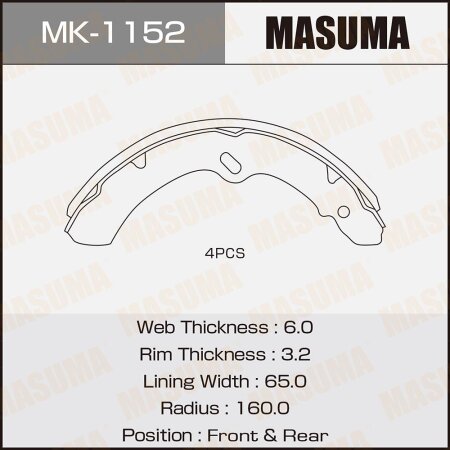 Brake shoes Masuma, MK-1152