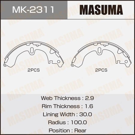 Brake shoes Masuma, MK-2311
