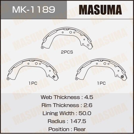 Brake shoes Masuma, MK-1189