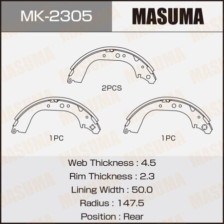 Brake shoes Masuma, MK-2305