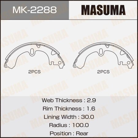 Brake shoes Masuma, MK-2288