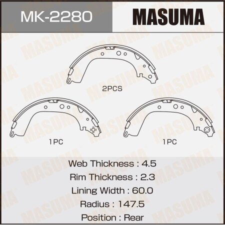 Brake shoes Masuma, MK-2280