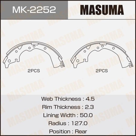 Brake shoes Masuma, MK-2252