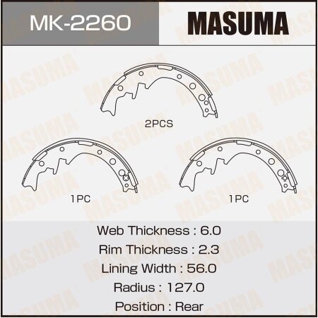 Brake shoes Masuma, MK-2260