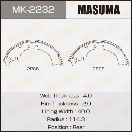 Brake shoes Masuma, MK-2232