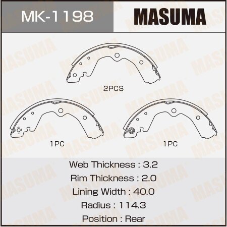 Brake shoes Masuma, MK-1198