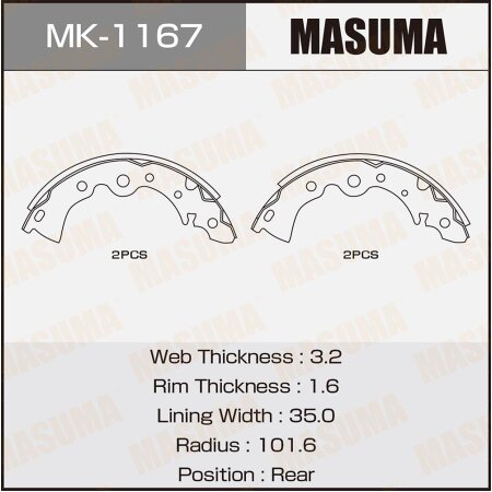 Brake shoes Masuma, MK-1167