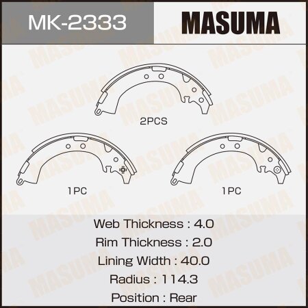 Brake shoes Masuma, MK-2333