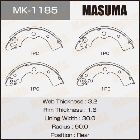 Brake shoes Masuma, MK-1185