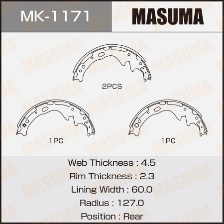 Brake shoes Masuma, MK-1171