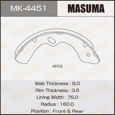 Brake shoes Masuma, MK-4451
