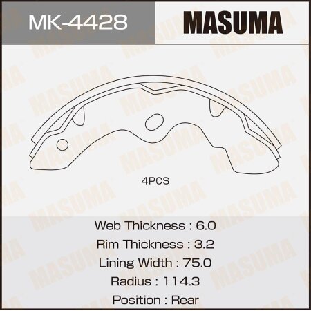 Brake shoes Masuma, MK-4428