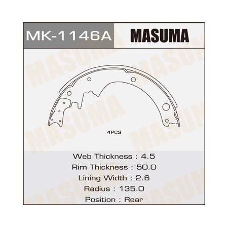 Brake shoes Masuma, MK-1146