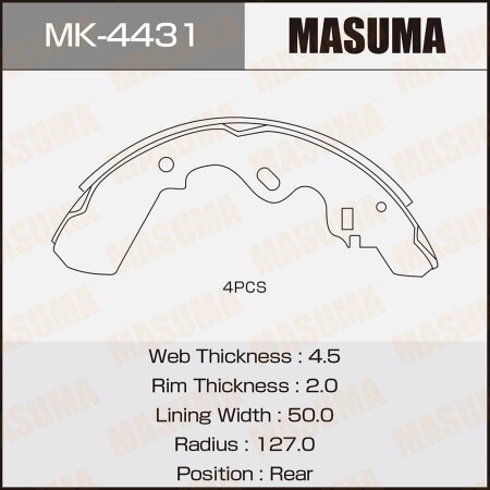 Brake shoes Masuma, MK-4431