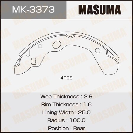 Brake shoes Masuma, MK-3373