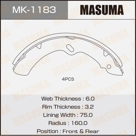 Brake shoes Masuma, MK-1183