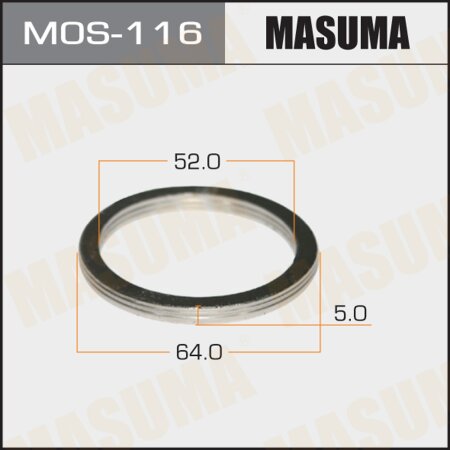 Exhaust pipe gasket Masuma 52х64 (set of 20pcs), MOS-116