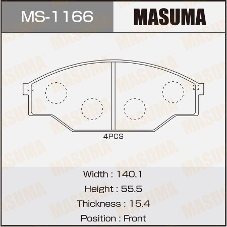 Brake pads Masuma, MS-1166