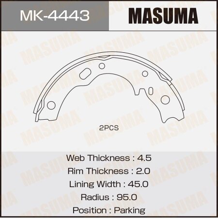 Brake shoes Masuma, MK-4443