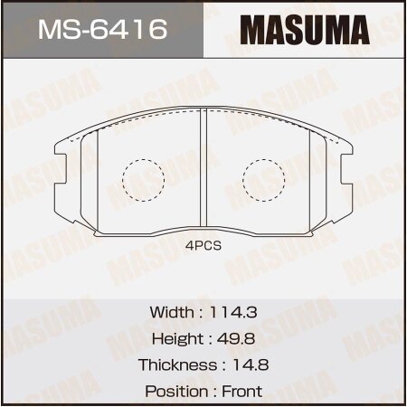 Brake pads Masuma, MS-6416