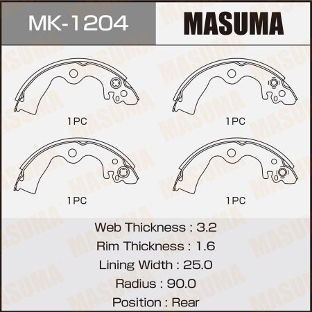 Brake shoes Masuma, MK-1204
