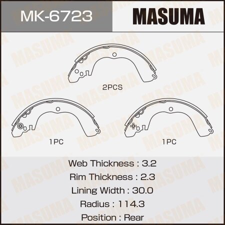 Brake shoes Masuma, MK-6723