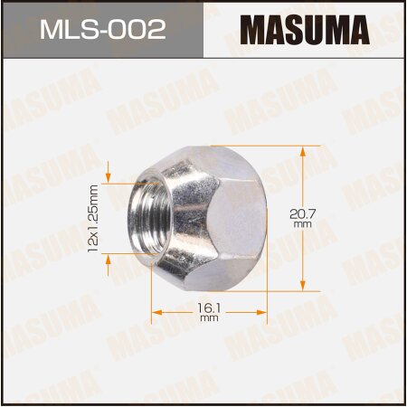 Wheel nut Masuma M12x1.25(R) size 21 open-end, MLS-002