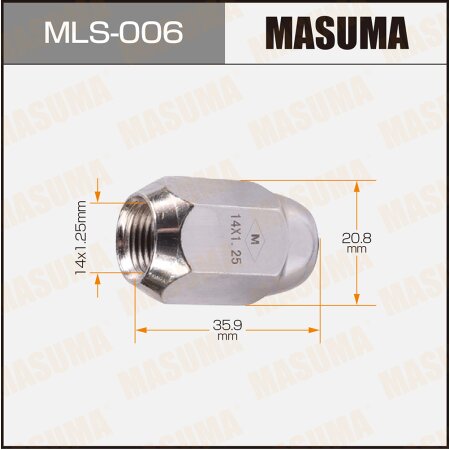 Wheel nut Masuma M14x1.25(R) size 21, MLS-006