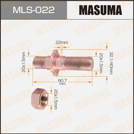 Wheel stud Masuma M20x1.5(R), M20x1.5(R) , MLS-022